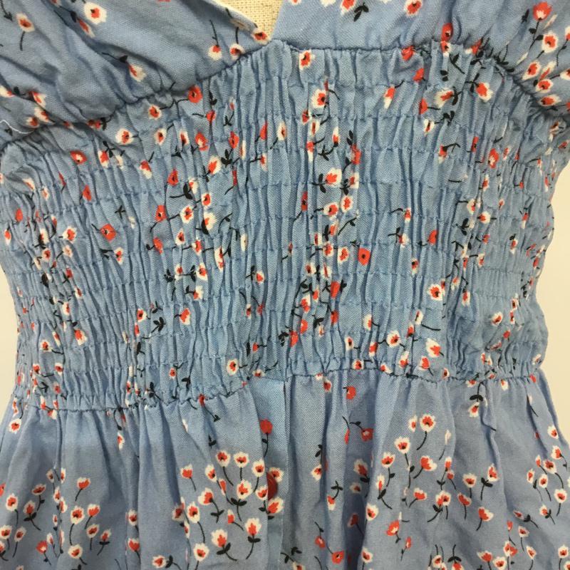 ザラ ZARA ワンピース ひざ丈スカート キャミワンピ M 花柄 水色 / ライトブルー / X 白 / ホワイト / X 赤 / レッド /  レディース USED 古着 中古 10066956
