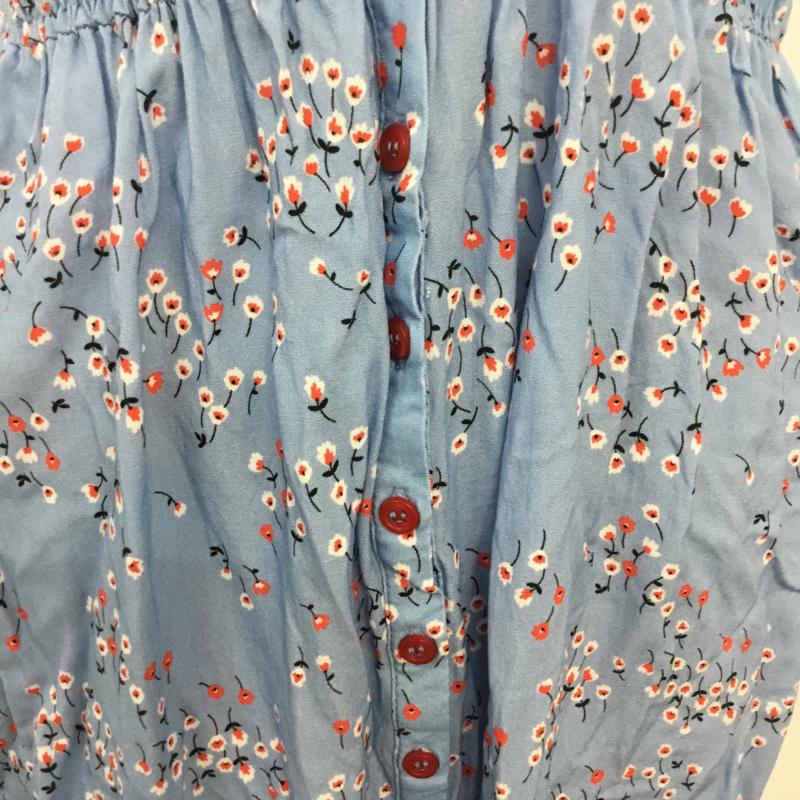 ザラ ZARA ワンピース ひざ丈スカート キャミワンピ M 花柄 水色 / ライトブルー / X 白 / ホワイト / X 赤 / レッド /  レディース USED 古着 中古 10066956