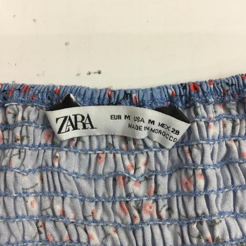 ザラ ZARA ワンピース ひざ丈スカート キャミワンピ M 花柄 水色 / ライトブルー / X 白 / ホワイト / X 赤 / レッド /  レディース USED 古着 中古 10066956