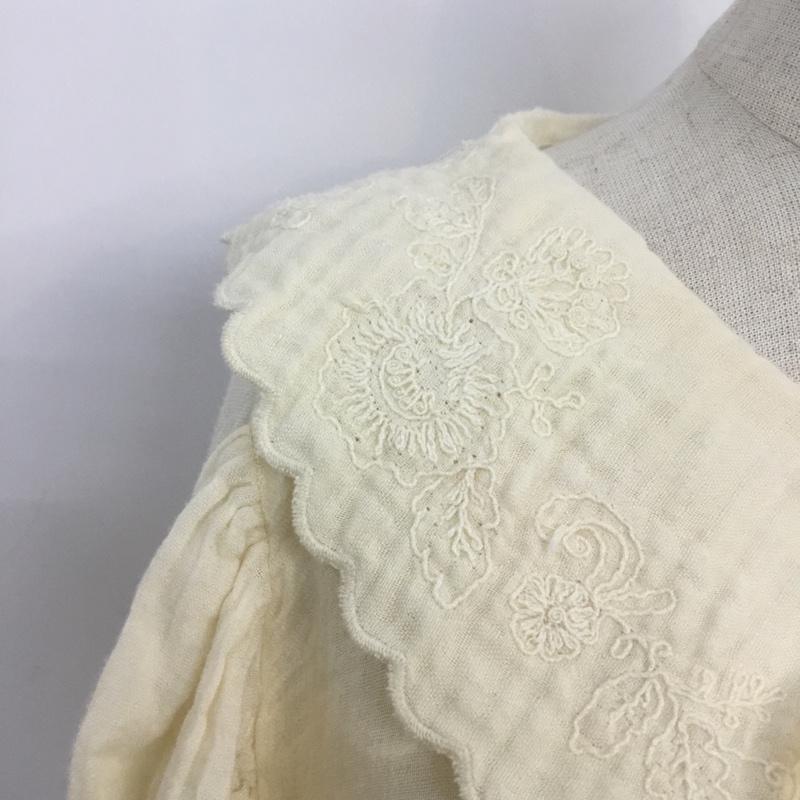 ザラ ZARA ワンピース ロングスカート 7200 301 727 パネル ミディワンピ ティアードヘム 七分袖 XS 刺繍 アイボリー / アイボリー /  レディース USED 古着 中古 10066957
