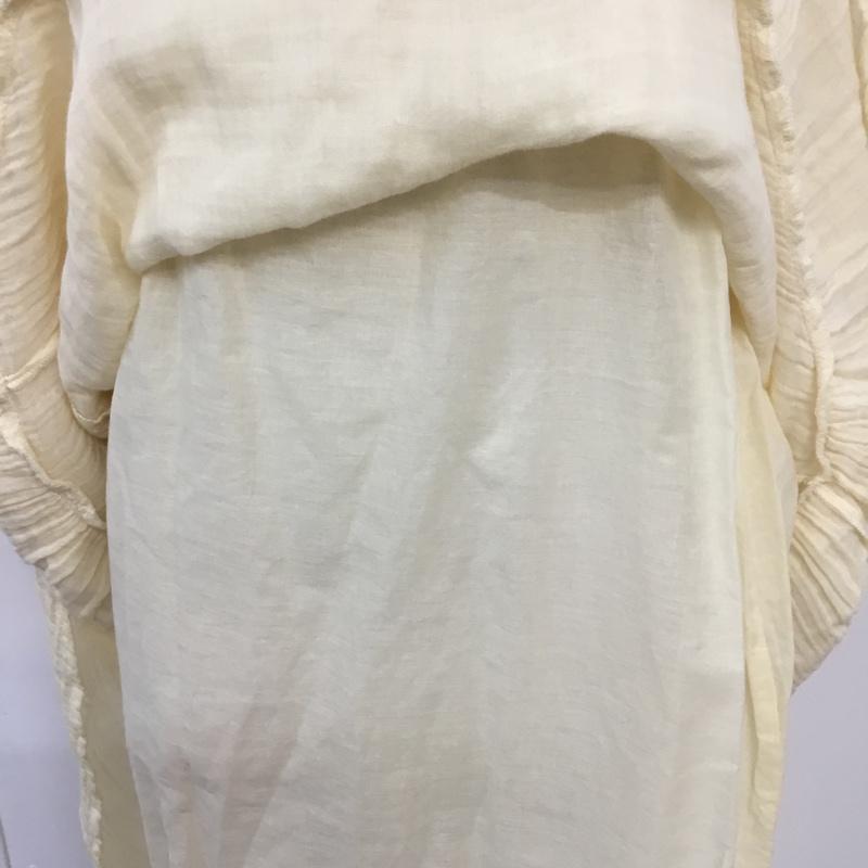 ザラ ZARA ワンピース ロングスカート 7200 301 727 パネル ミディワンピ ティアードヘム 七分袖 XS 刺繍 アイボリー / アイボリー /  レディース USED 古着 中古 10066957