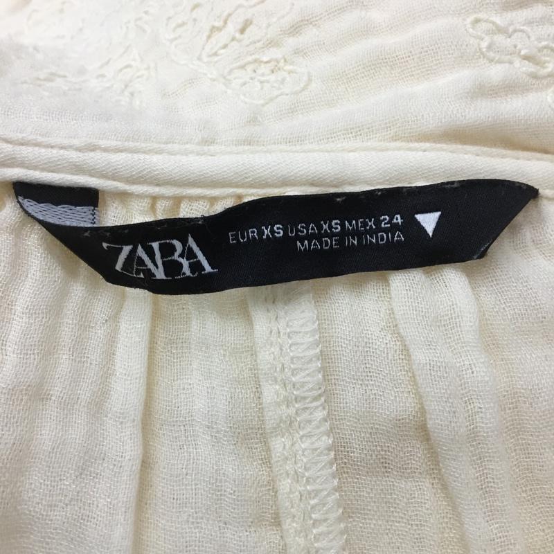 ザラ ZARA ワンピース ロングスカート 7200 301 727 パネル ミディワンピ ティアードヘム 七分袖 XS 刺繍 アイボリー / アイボリー /  レディース USED 古着 中古 10066957
