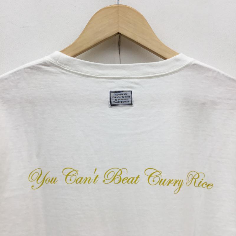 タンタン TANG TANG Tシャツ 半袖 CURRY TEE L ロゴ、文字 白 / ホワイト /  メンズ USED 古着 中古 10067133