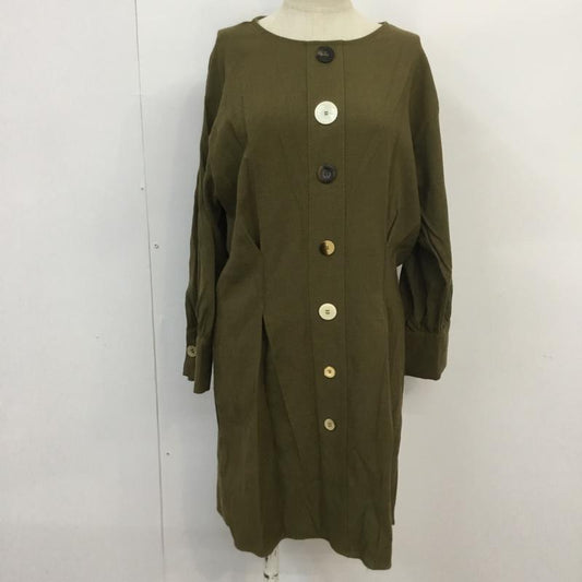 ザラベーシック ZARA BASIC ワンピース ミニスカート チュニック フロントボタン M 無地 カーキ / カーキ /  レディース USED 古着 中古 10067156