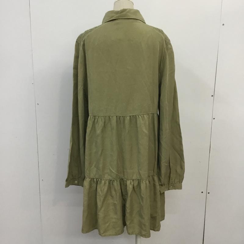 ザラ ZARA ワンピース ミニスカート 0108 022 506 ティアードミニOP M 無地 カーキ / カーキ /  レディース USED 古着 中古 10067189