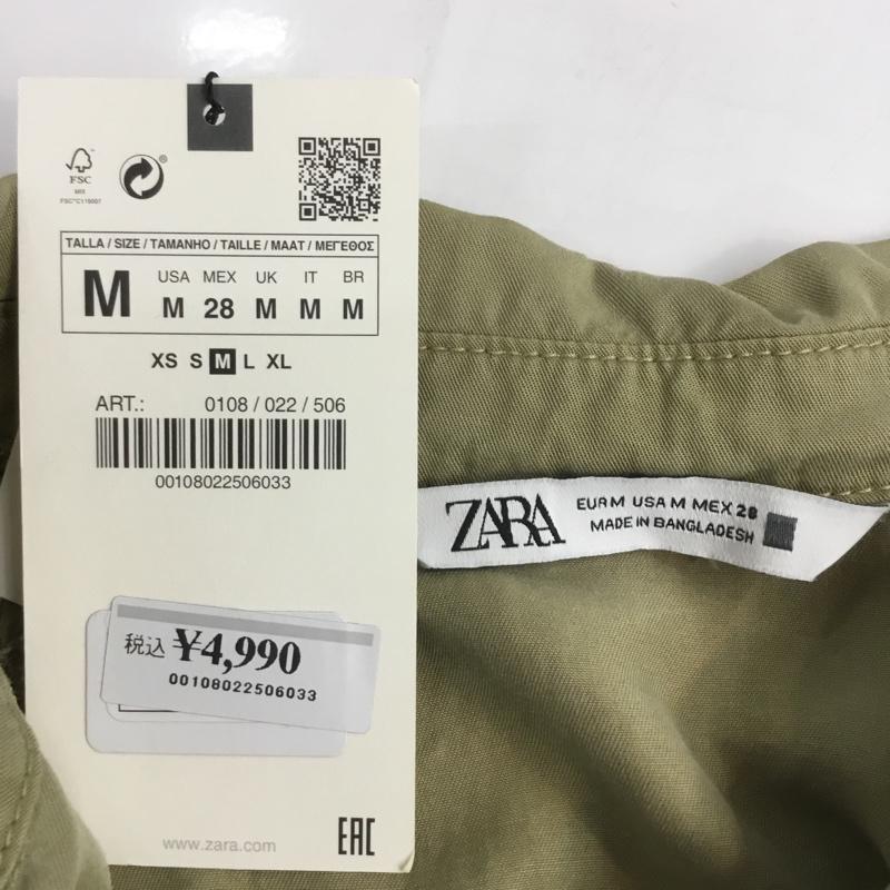 ザラ ZARA ワンピース ミニスカート 0108 022 506 ティアードミニOP M 無地 カーキ / カーキ /  レディース USED 古着 中古 10067189