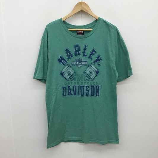 ハーレーダビッドソン Harley-Davidson Tシャツ 半袖 L プリント 緑 / グリーン /  メンズ USED 古着 中古 10067239