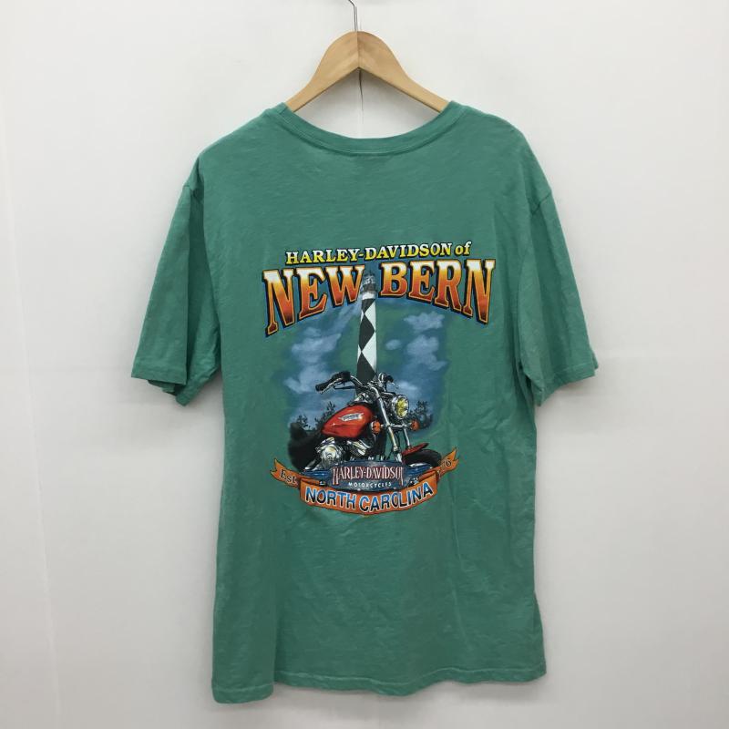ハーレーダビッドソン Harley-Davidson Tシャツ 半袖 L プリント 緑 / グリーン /  メンズ USED 古着 中古 10067239