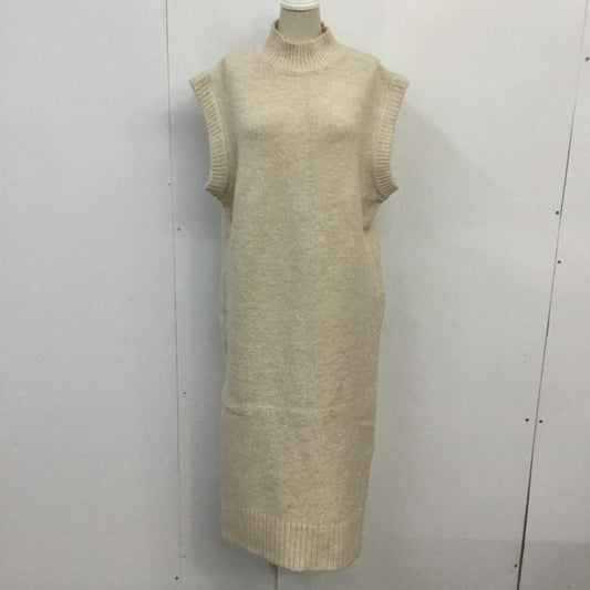 ザラ ZARA ワンピース ロングスカート 1215 100 712 サイドスリット スタンドカラー ニット S 無地 アイボリー / アイボリー /  レディース USED 古着 中古 10067331