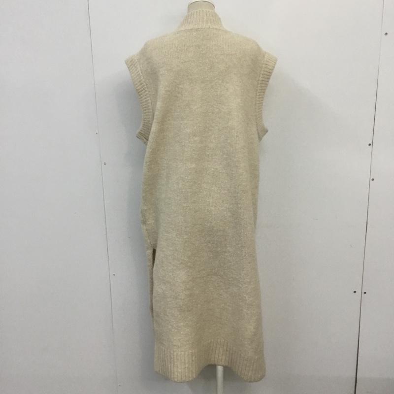 ザラ ZARA ワンピース ロングスカート 1215 100 712 サイドスリット スタンドカラー ニット S 無地 アイボリー / アイボリー /  レディース USED 古着 中古 10067331