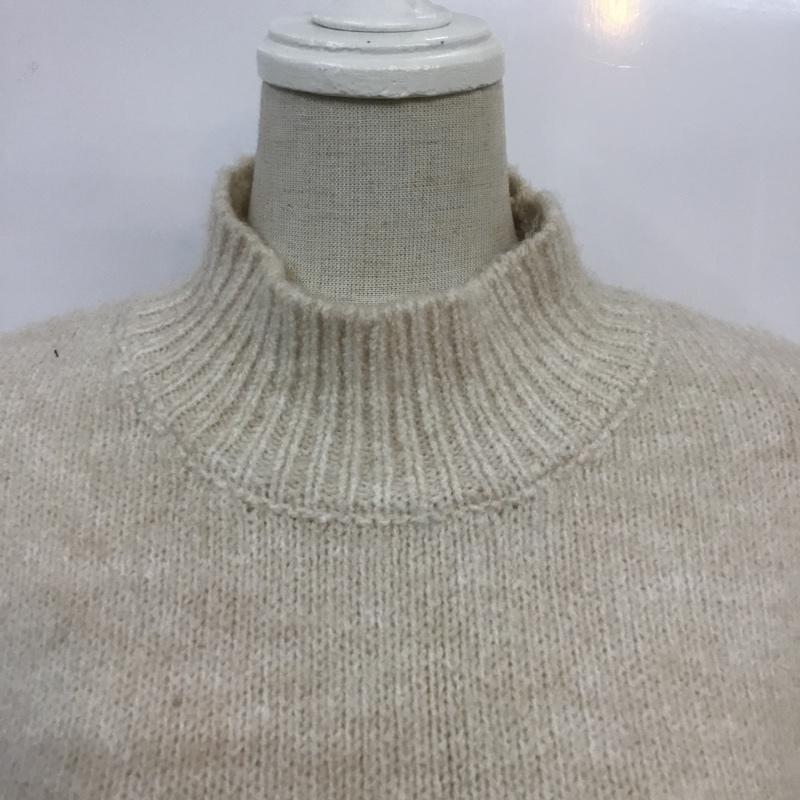 ザラ ZARA ワンピース ロングスカート 1215 100 712 サイドスリット スタンドカラー ニット S 無地 アイボリー / アイボリー /  レディース USED 古着 中古 10067331
