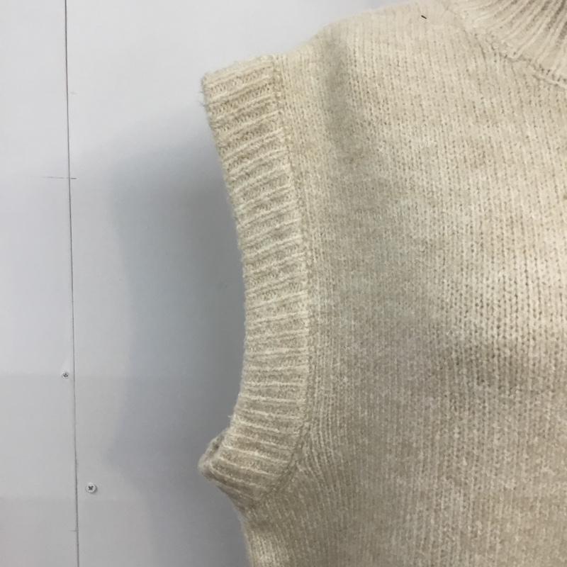 ザラ ZARA ワンピース ロングスカート 1215 100 712 サイドスリット スタンドカラー ニット S 無地 アイボリー / アイボリー /  レディース USED 古着 中古 10067331