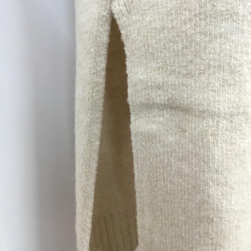ザラ ZARA ワンピース ロングスカート 1215 100 712 サイドスリット スタンドカラー ニット S 無地 アイボリー / アイボリー /  レディース USED 古着 中古 10067331