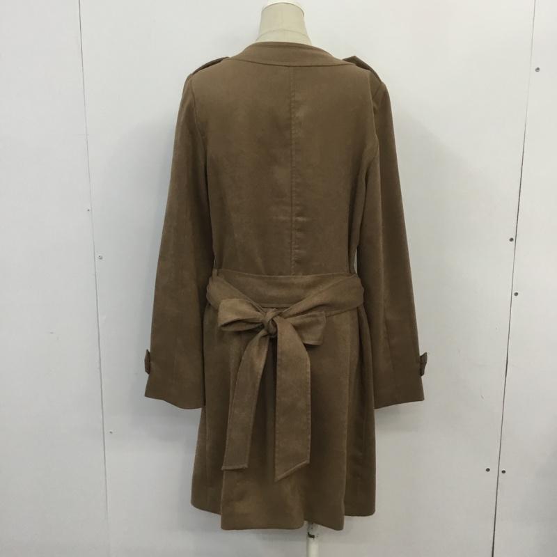 インディヴィ INDIVI ジャケット、上着 ジャケット、ブレザー 127-99033 ノーカラー ロング丈 40 無地 茶 / ブラウン /  レディース USED 古着 中古 10067394
