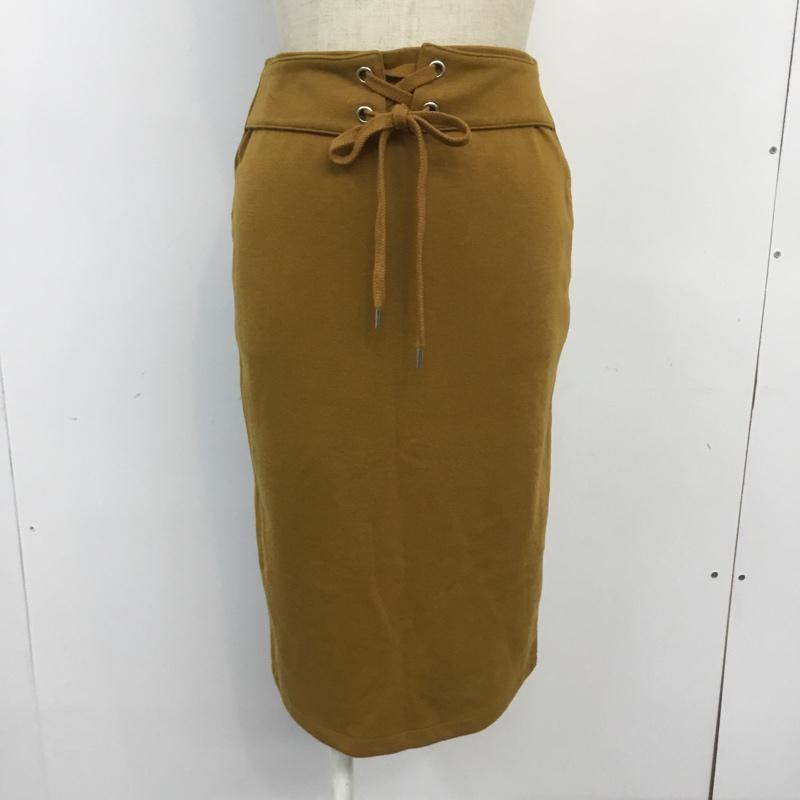 マウジー MOUSSY スカート ひざ丈スカート 1 無地 マスタード / マスタード /  レディース USED 古着 中古 10067666