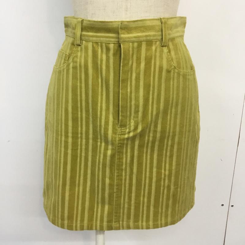 スライ SLY スカート ミニスカート 030CAZ31-6750 STRIPE CORDUROY S／SK 1 無地 黄 / イエロー /  レディース USED 古着 中古 10067668