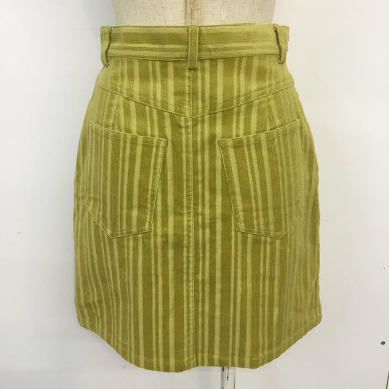 スライ SLY スカート ミニスカート 030CAZ31-6750 STRIPE CORDUROY S／SK 1 無地 黄 / イエロー /  レディース USED 古着 中古 10067668