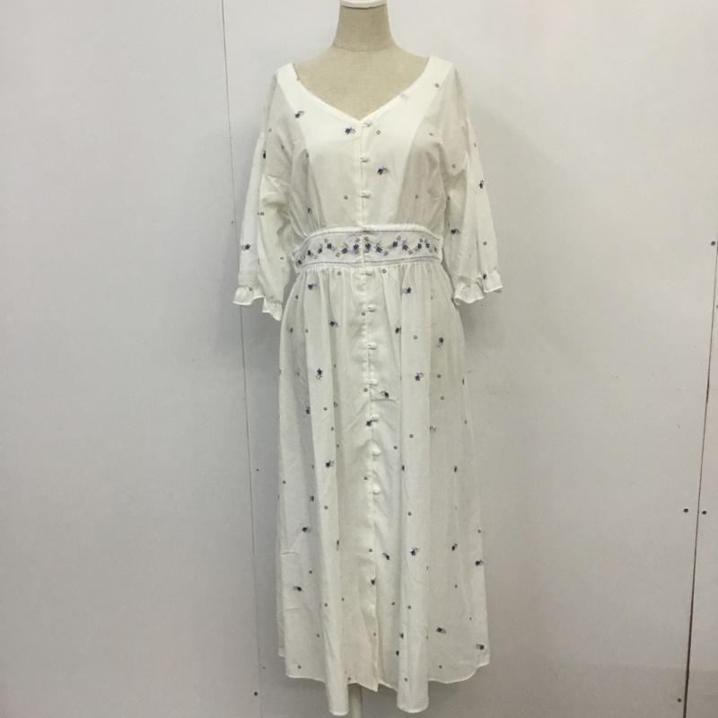 ダズリン dazzlin ワンピース ロングスカート 刺繍ワンピース M 刺繍 白 / ホワイト /  レディース USED 古着 中古 10067690