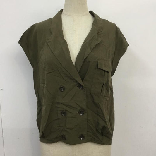 ダブルクローゼット w closet シャツ、ブラウス 半袖 タグ付 FREE 無地 カーキ / カーキ /  レディース USED 古着 中古 10067716