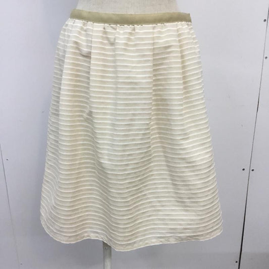 ナチュラルビューティーベーシック NATURAL BEAUTY BASIC スカート ひざ丈スカート M ボーダー柄 ベージュ / ベージュ /  レディース USED 古着 中古 10067756