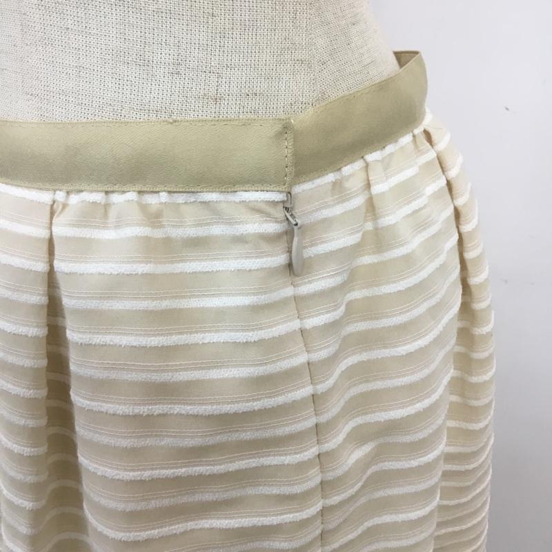 ナチュラルビューティーベーシック NATURAL BEAUTY BASIC スカート ひざ丈スカート M ボーダー柄 ベージュ / ベージュ /  レディース USED 古着 中古 10067756