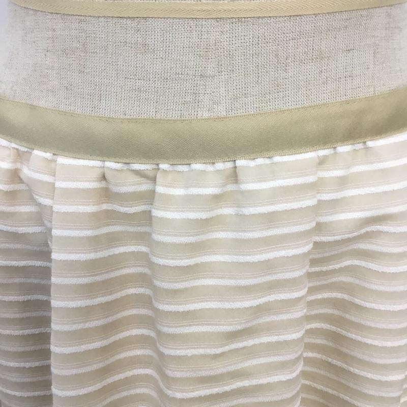 ナチュラルビューティーベーシック NATURAL BEAUTY BASIC スカート ひざ丈スカート M ボーダー柄 ベージュ / ベージュ /  レディース USED 古着 中古 10067756