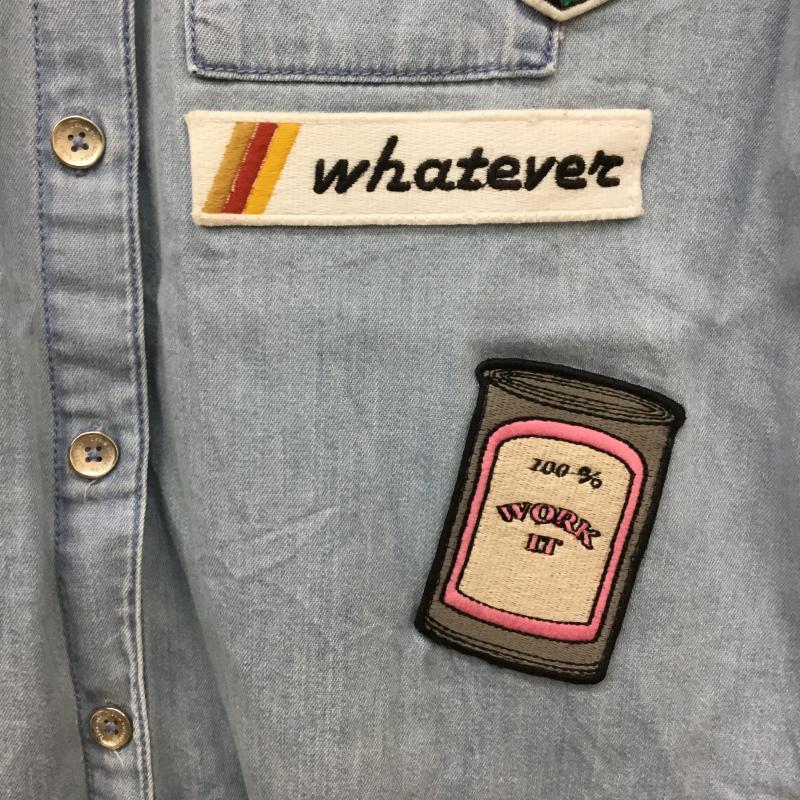 ザラ ZARA ワンピース ひざ丈スカート M 刺繍 水色 / ライトブルー /  レディース USED 古着 中古 10067872