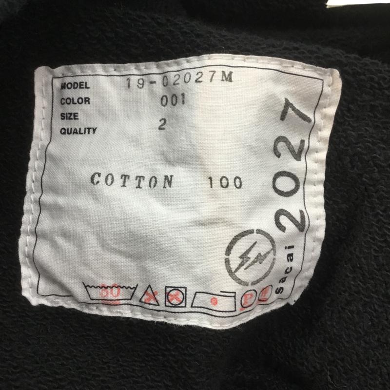 サカイ Sacai パーカー 長袖 Fragment not sacai Hoodie ノット サカイ フーディ 2 ロゴ、文字 黒 / ブラック /  メンズ USED 古着 中古 10068046