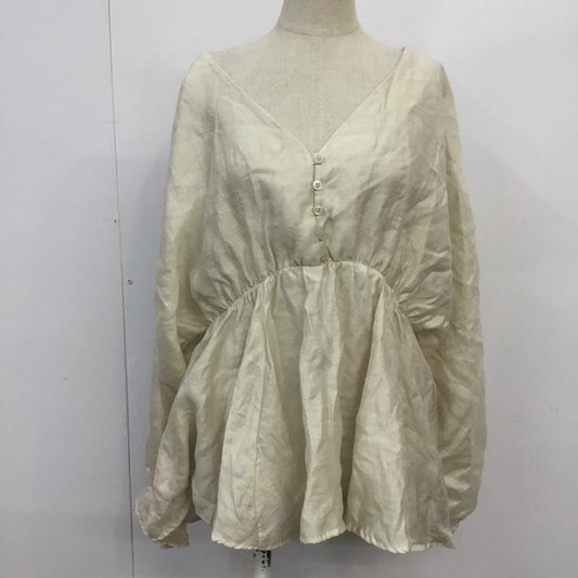 ローリーズファーム LOWRYS FARM カットソー 長袖 LF621049AD ギャザー FREE 無地 アイボリー / アイボリー /  レディース USED 古着 中古 10068090