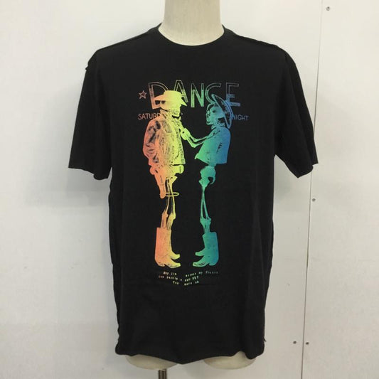 エーケーエーシックス AKA SIX Tシャツ 半袖 COWBOYS 3COLOUR PRINT T-SHIRT SIMON BARKER フラグメント タグ付き M プリント 黒 / ブラック /  メンズ USED 古着 中古 10068114