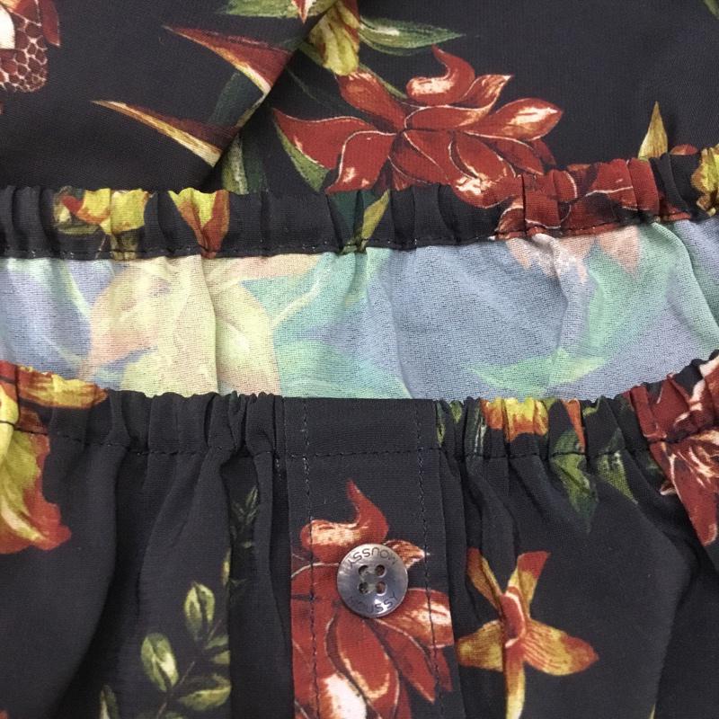 マウジー MOUSSY カットソー 半袖 オフショル トロピカル柄 FREE 総柄 黒 / ブラック /  レディース USED 古着 中古 10068215
