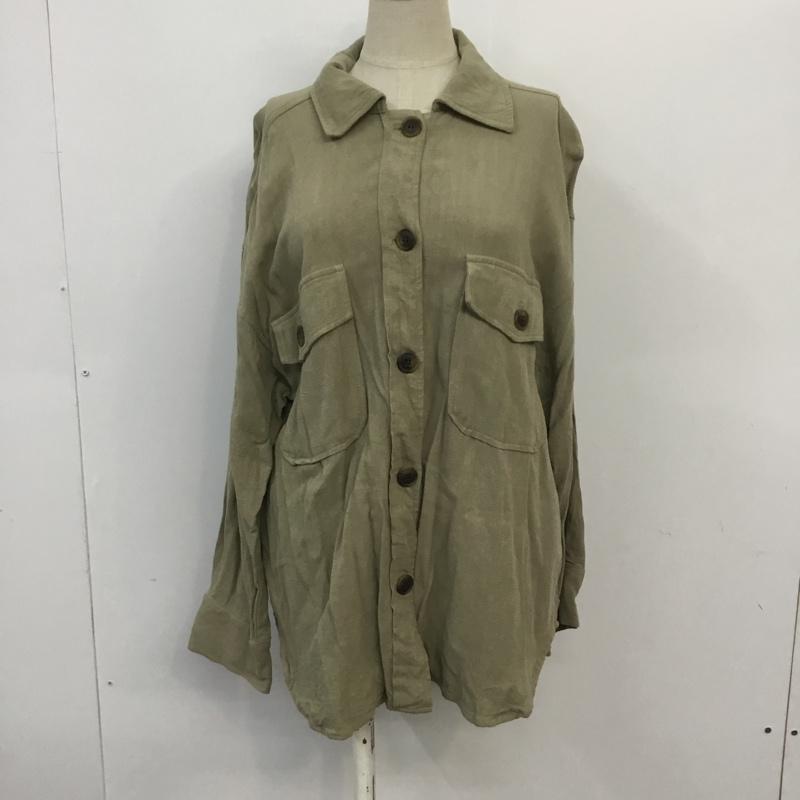 アズールバイマウジー AZUL BY MOUSSY シャツ、ブラウス 長袖 250ESM30-055C LOOSE DOLMAN SHIRT JACKET オーバーサイズ M 無地 カーキ / カーキ /  レディース USED 古着 中古 10068246