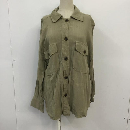アズールバイマウジー AZUL BY MOUSSY シャツ、ブラウス 長袖 250ESM30-055C LOOSE DOLMAN SHIRT JACKET オーバーサイズ M 無地 カーキ / カーキ /  レディース USED 古着 中古 10068246
