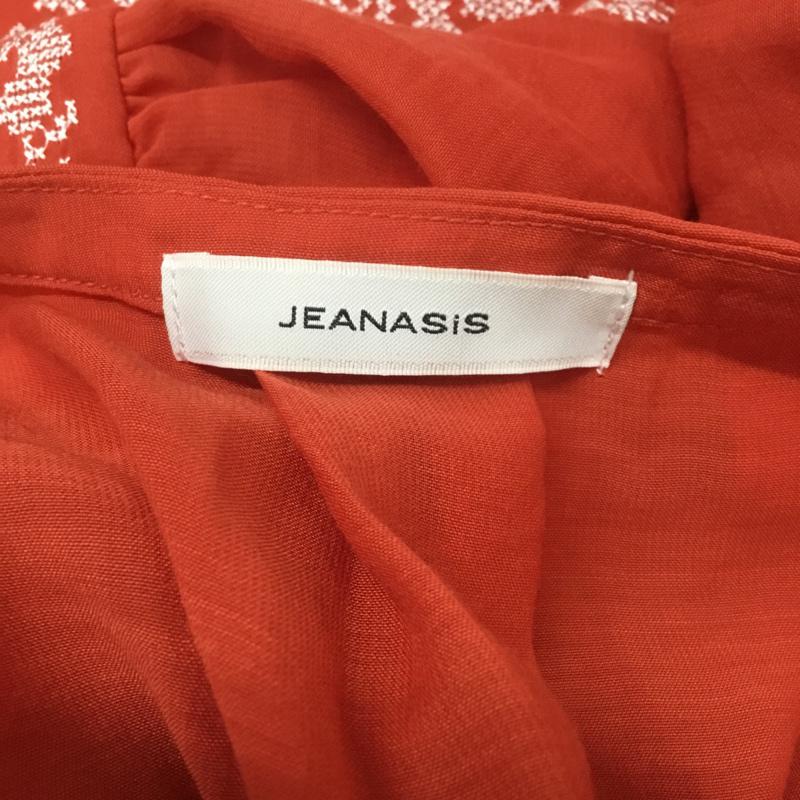 ジーナシス JEANASIS カットソー 七分袖 FREE 無地 X 刺繍 橙 / オレンジ /  レディース USED 古着 中古 10068263