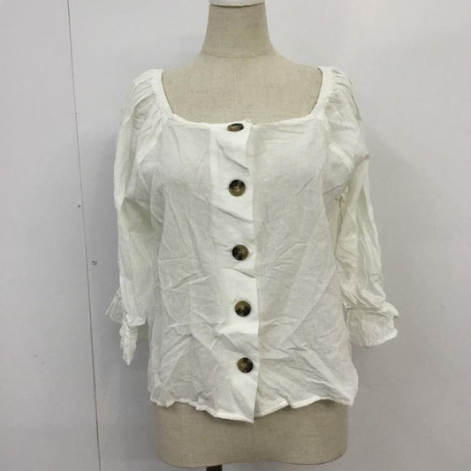 ローリーズファーム LOWRYS FARM シャツ、ブラウス 七分袖 FREE 無地 白 / ホワイト /  レディース USED 古着 中古 10068276