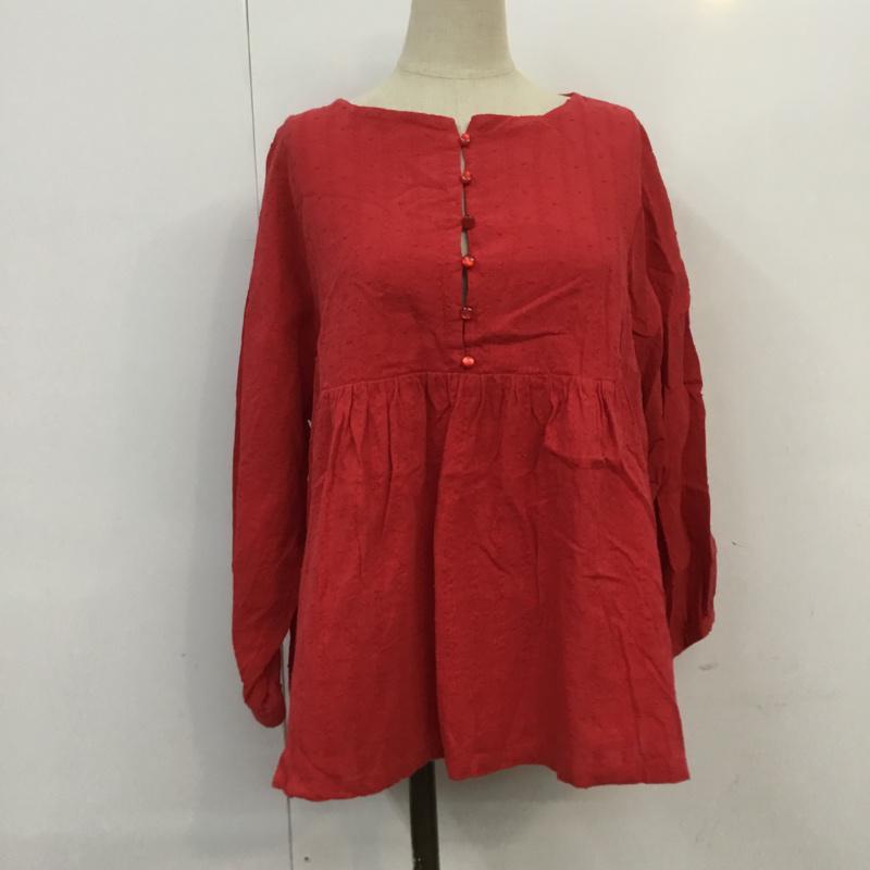 メルロー merlot シャツ、ブラウス 長袖 無地 赤 / レッド /  レディース USED 古着 中古 10068294