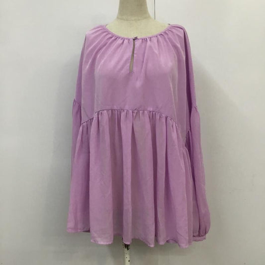 ケービーエフプラス KBF+ カットソー 長袖 KP84-23D060 シフォンドッキングプルオーバー 無地 紫 / パープル /  レディース USED 古着 中古 10068295