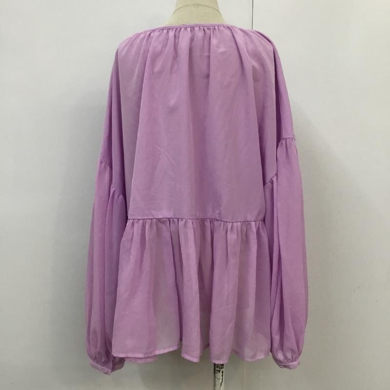ケービーエフプラス KBF+ カットソー 長袖 KP84-23D060 シフォンドッキングプルオーバー 無地 紫 / パープル /  レディース USED 古着 中古 10068295