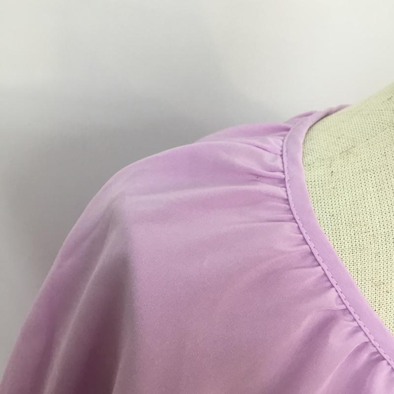 ケービーエフプラス KBF+ カットソー 長袖 KP84-23D060 シフォンドッキングプルオーバー 無地 紫 / パープル /  レディース USED 古着 中古 10068295