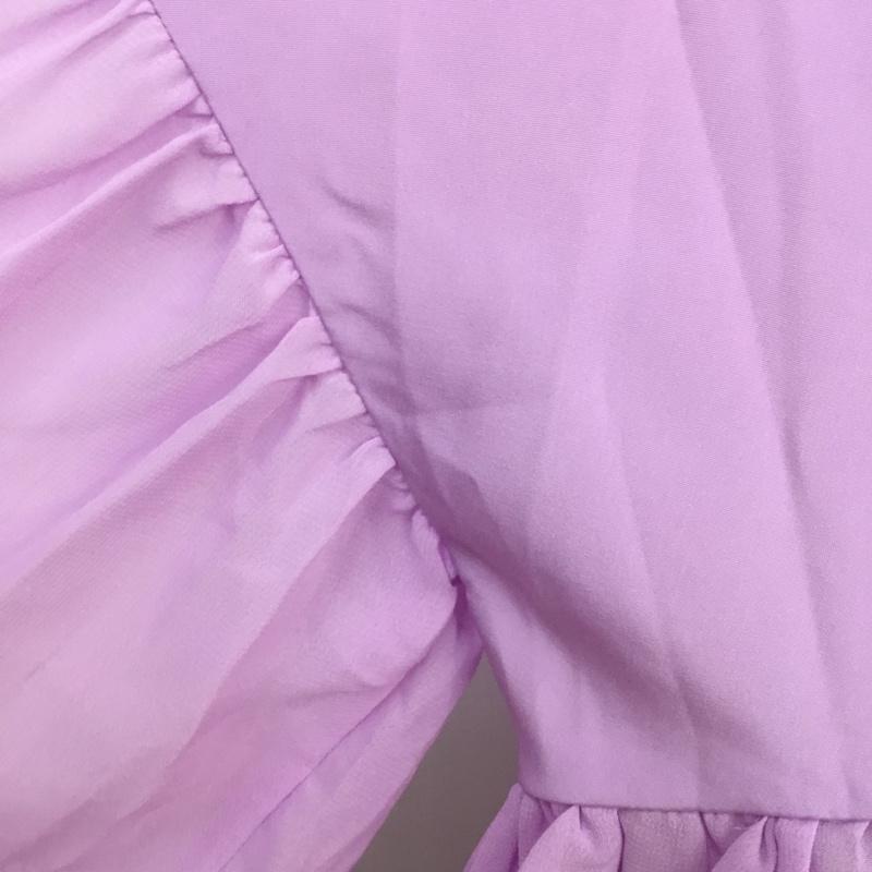 ケービーエフプラス KBF+ カットソー 長袖 KP84-23D060 シフォンドッキングプルオーバー 無地 紫 / パープル /  レディース USED 古着 中古 10068295