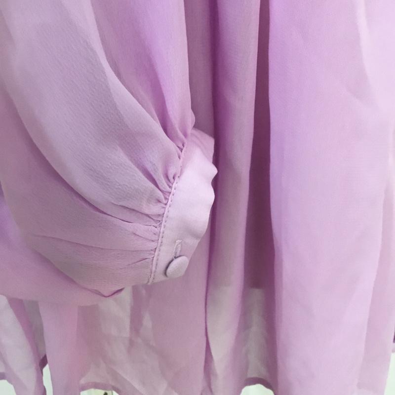 ケービーエフプラス KBF+ カットソー 長袖 KP84-23D060 シフォンドッキングプルオーバー 無地 紫 / パープル /  レディース USED 古着 中古 10068295