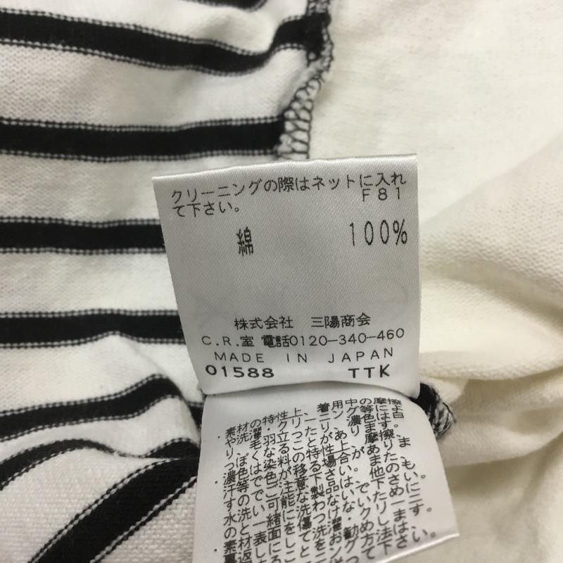 アマカ AMACA ワンピース ひざ丈スカート 38 ボーダー柄 白 / ホワイト / X 黒 / ブラック /  レディース USED 古着 中古 10068298