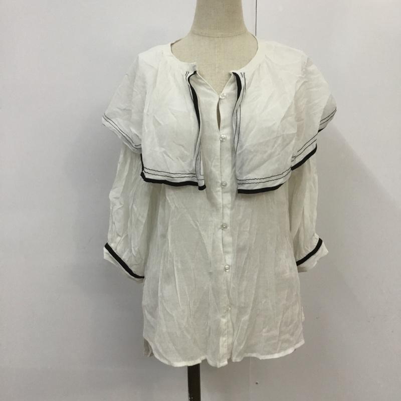 ダブルクローゼット w closet シャツ、ブラウス 七分袖 FREE 無地 白 / ホワイト /  レディース USED 古着 中古 10068299