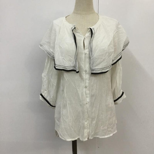 ダブルクローゼット w closet シャツ、ブラウス 七分袖 FREE 無地 白 / ホワイト /  レディース USED 古着 中古 10068299