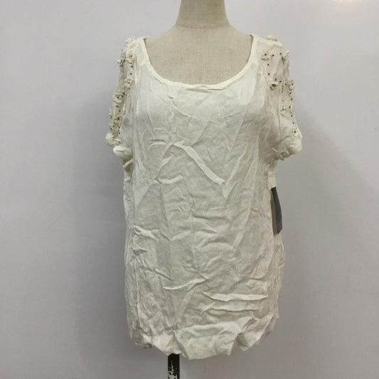 ザラベーシック ZARA BASIC カットソー 半袖 タグ付 XL 無地 白 / ホワイト /  レディース USED 古着 中古 10068306