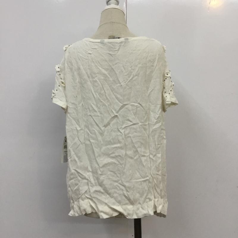 ザラベーシック ZARA BASIC カットソー 半袖 タグ付 XL 無地 白 / ホワイト /  レディース USED 古着 中古 10068306