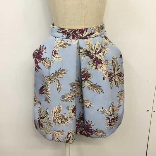 リリー ブラウン Lily Brown スカート ミニスカート 0 総柄 水色 / ライトブルー /  レディース USED 古着 中古 10068343