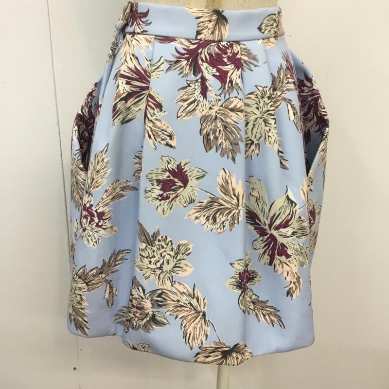 リリー ブラウン Lily Brown スカート ミニスカート 0 総柄 水色 / ライトブルー /  レディース USED 古着 中古 10068343