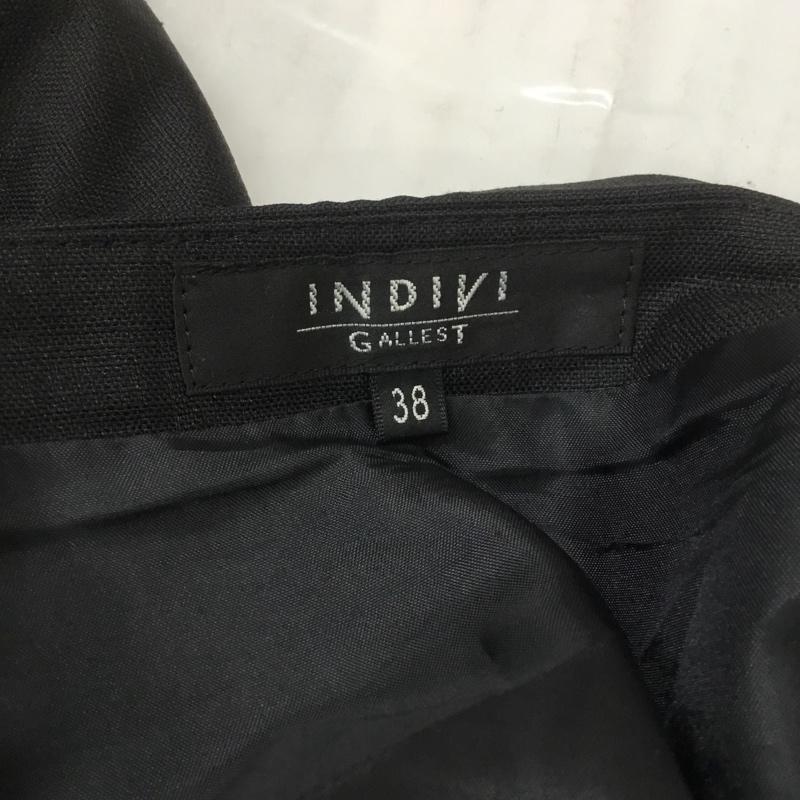 インディヴィ INDIVI スカート ひざ丈スカート 38 無地 黒 / ブラック /  レディース USED 古着 中古 10068361