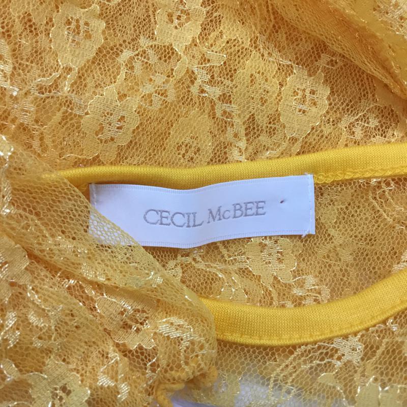 セシルマクビー CECIL McBEE カットソー 半袖 M 無地 黄 / イエロー /  レディース USED 古着 中古 10068363
